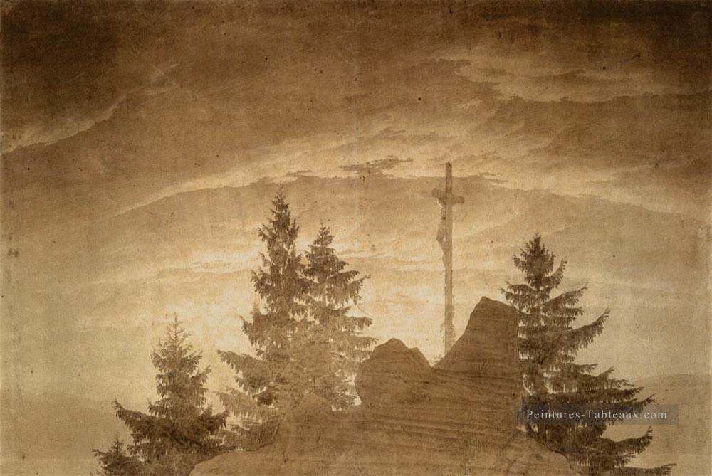 Croix Dans Les Montagnes Romantiques Caspar David Friedrich Peintures à l'huile